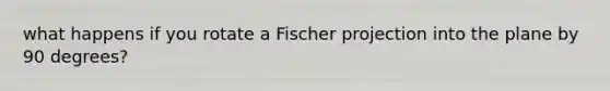 what happens if you rotate a Fischer projection into the plane by 90 degrees?