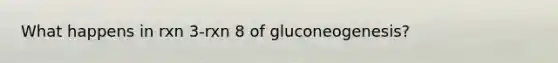 What happens in rxn 3-rxn 8 of gluconeogenesis?