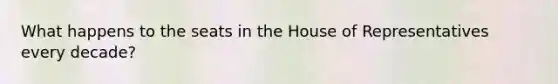 What happens to the seats in the House of Representatives every decade?