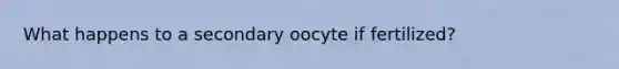 What happens to a secondary oocyte if fertilized?