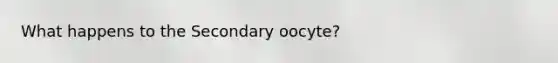 What happens to the Secondary oocyte?