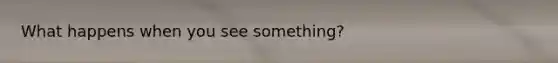 What happens when you see something?