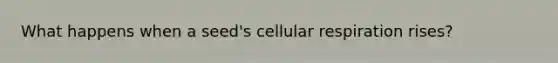 What happens when a seed's <a href='https://www.questionai.com/knowledge/k1IqNYBAJw-cellular-respiration' class='anchor-knowledge'>cellular respiration</a> rises?