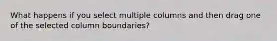 What happens if you select multiple columns and then drag one of the selected column boundaries?