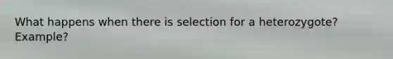 What happens when there is selection for a heterozygote? Example?