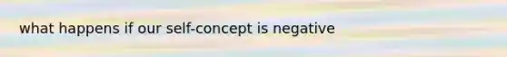 what happens if our self-concept is negative