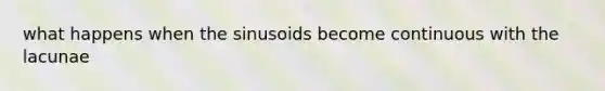 what happens when the sinusoids become continuous with the lacunae