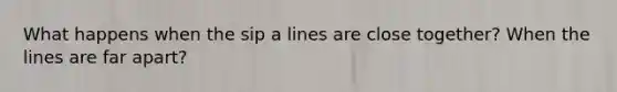 What happens when the sip a lines are close together? When the lines are far apart?