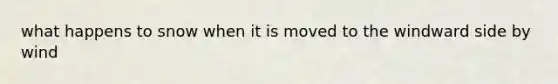 what happens to snow when it is moved to the windward side by wind