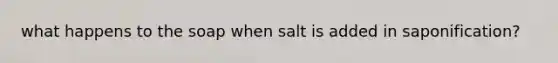 what happens to the soap when salt is added in saponification?