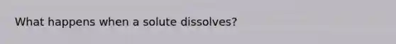 What happens when a solute dissolves?