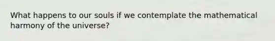 What happens to our souls if we contemplate the mathematical harmony of the universe?