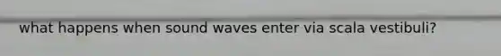 what happens when sound waves enter via scala vestibuli?