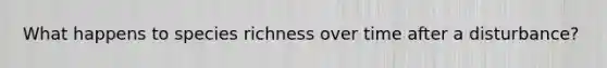 What happens to species richness over time after a disturbance?