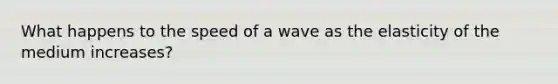 What happens to the speed of a wave as the elasticity of the medium increases?