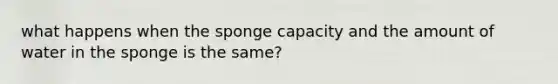 what happens when the sponge capacity and the amount of water in the sponge is the same?