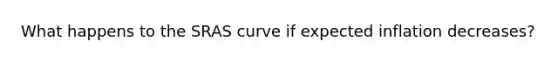 What happens to the SRAS curve if expected inflation decreases?