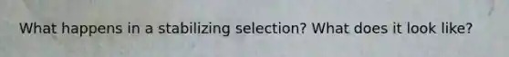 What happens in a stabilizing selection? What does it look like?