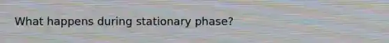 What happens during stationary phase?