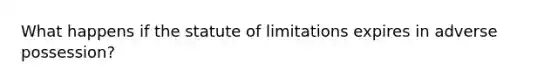 What happens if the statute of limitations expires in adverse possession?