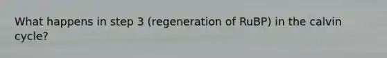 What happens in step 3 (regeneration of RuBP) in the calvin cycle?