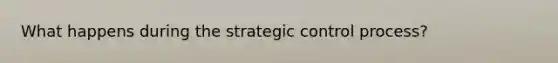 What happens during the strategic control process?