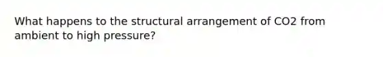 What happens to the structural arrangement of CO2 from ambient to high pressure?