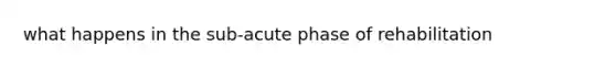 what happens in the sub-acute phase of rehabilitation