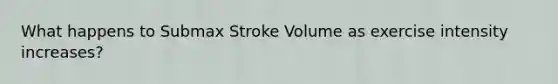 What happens to Submax Stroke Volume as exercise intensity increases?