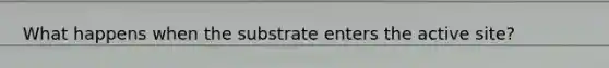 What happens when the substrate enters the active site?