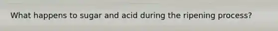 What happens to sugar and acid during the ripening process?