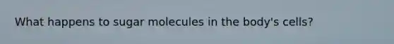 What happens to sugar molecules in the body's cells?