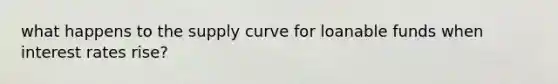 what happens to the supply curve for loanable funds when interest rates rise?