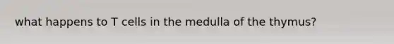 what happens to T cells in the medulla of the thymus?
