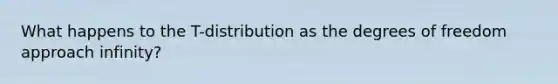 What happens to the T-distribution as the degrees of freedom approach infinity?