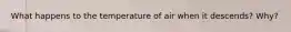 What happens to the temperature of air when it descends? Why?
