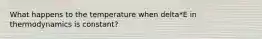 What happens to the temperature when delta*E in thermodynamics is constant?