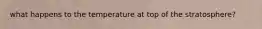 what happens to the temperature at top of the stratosphere?