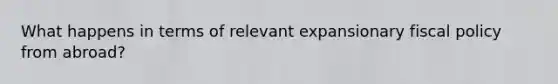 What happens in terms of relevant expansionary fiscal policy from abroad?