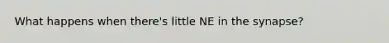 What happens when there's little NE in the synapse?