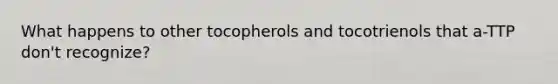 What happens to other tocopherols and tocotrienols that a-TTP don't recognize?