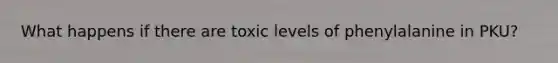 What happens if there are toxic levels of phenylalanine in PKU?