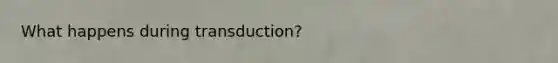 What happens during transduction?