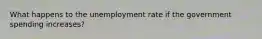 What happens to the unemployment rate if the government spending increases?