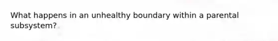 What happens in an unhealthy boundary within a parental subsystem?