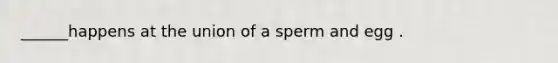 ______happens at the union of a sperm and egg .