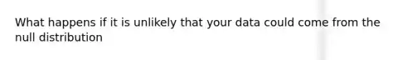 What happens if it is unlikely that your data could come from the null distribution