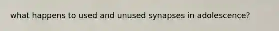 what happens to used and unused synapses in adolescence?