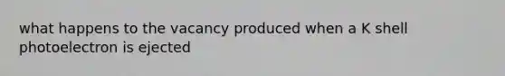what happens to the vacancy produced when a K shell photoelectron is ejected