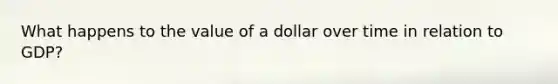 What happens to the value of a dollar over time in relation to GDP?